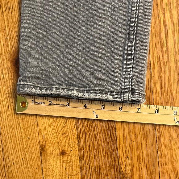 Abercrombie & Fitch Grey Denim Jeans-90s straight high rise size 00 - Picture 7 of 9